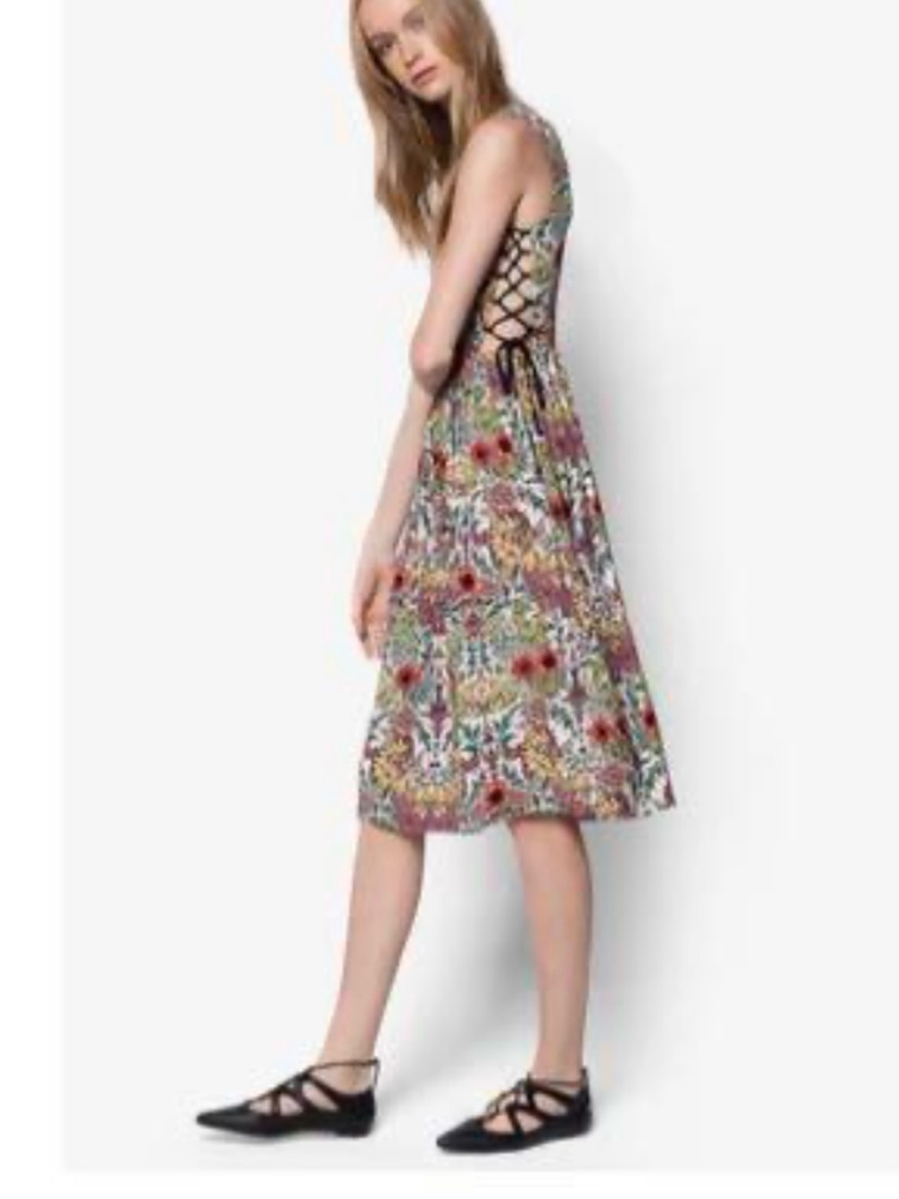 Top shop floral midi side tie Sz 6